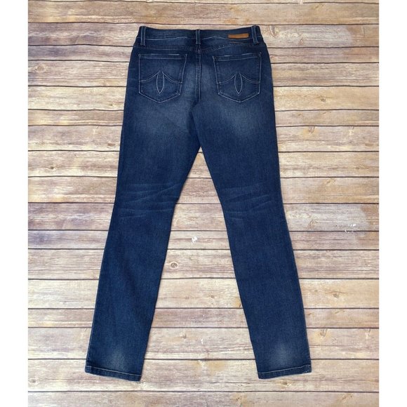 Level 99 Mid Rise Liza Skinny Denim Jeans Dark Wash 25/26 - Picture 2 of 5